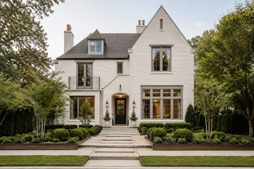 Elegant White Gabled Estate Home