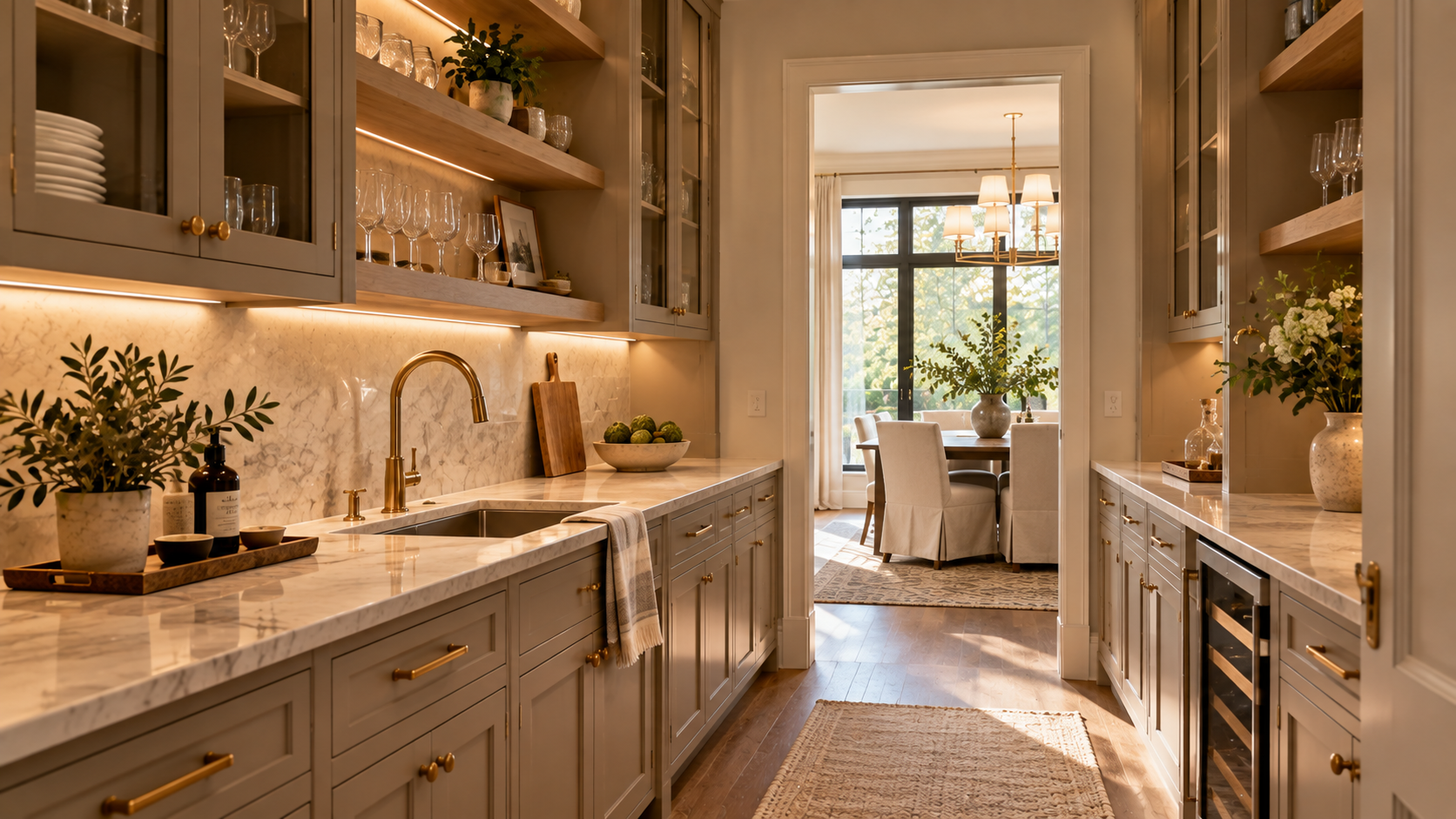 Warm Taupe Butler’s Pantry Retreat