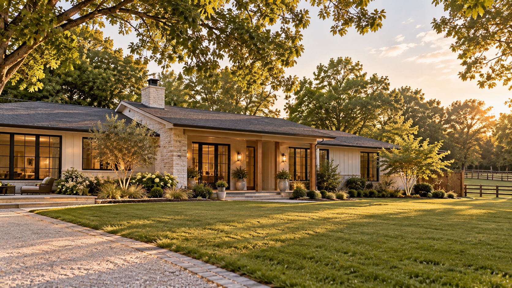 Golden Hour Modern Ranch Home