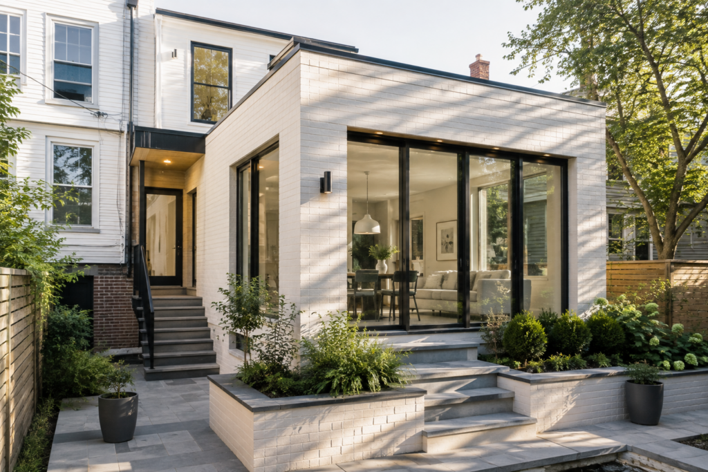Modern House Addition in a Leafy Urban Backyard